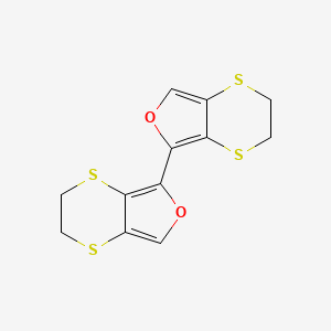 molecular formula C12H10O2S4 B12515644 2,2',3,3'-Tetrahydro-5,5'-bi[1,4]dithiino[2,3-c]furan CAS No. 675202-10-5