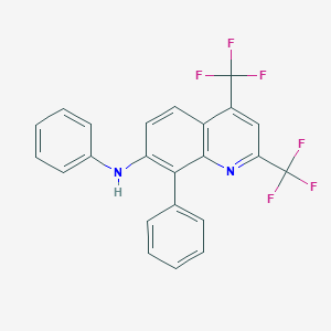 molecular formula C23H14F6N2 B12515661 N,8-Diphenyl-2,4-bis(trifluoromethyl)quinolin-7-amine 
