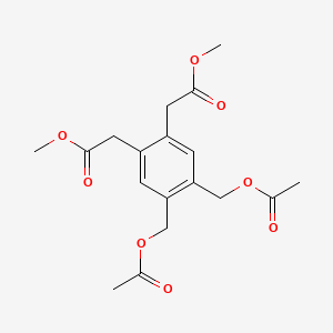 molecular formula C18H22O8 B12515664 Methyl 2-[4,5-bis(acetyloxymethyl)-2-(2-methoxy-2-oxoethyl)phenyl]acetate 
