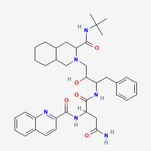 molecular formula C38H50N6O5 B12515743 N-[4-[3-[(tert-butylamino)-oxomethyl]-3,4,4a,5,6,7,8,8a-octahydro-1H-isoquinolin-2-yl]-3-hydroxy-1-phenylbutan-2-yl]-2-[[oxo(2-quinolinyl)methyl]amino]butanediamide 