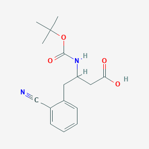 molecular formula C16H20N2O4 B12515773 (S)-3-((tert-butoxycarbonyl)amino)-4-(2-cyanophenyl)butanoic acid 