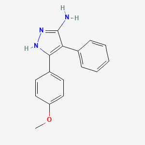molecular formula C16H15N3O B12515863 5-(4-methoxyphenyl)-4-phenyl-1H-pyrazol-3-amine CAS No. 802919-04-6