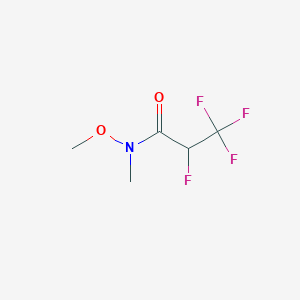 molecular formula C5H7F4NO2 B12515870 Propanamide, 2,3,3,3-tetrafluoro-N-methoxy-N-methyl- CAS No. 677354-02-8