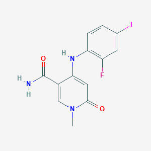 molecular formula C13H11FIN3O2 B1251592 4-(2-Fluoro-4-iodoanilino)-1-methyl-6-oxo-1,6-dihydro-3-pyridinecarboxamide 