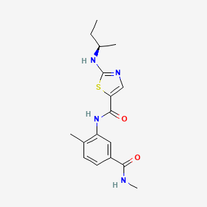 molecular formula C17H22N4O2S B1251596 N-[2-methyl-5-(methylcarbamoyl)phenyl]-2-{[(1R)-1-methylpropyl]amino}-1,3-thiazole-5-carboxamide 