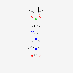 molecular formula C21H34BN3O4 B12516060 Tert-butyl 2-methyl-4-[5-(4,4,5,5-tetramethyl-1,3,2-dioxaborolan-2-yl)pyridin-2-yl]piperazine-1-carboxylate 