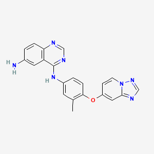 molecular formula C21H17N7O B12516108 N4-(4-([1,2,4]triazolo[1,5-a]pyridin-7-yloxy)-3-methylphenyl)quinazoline-4,6-diamine 