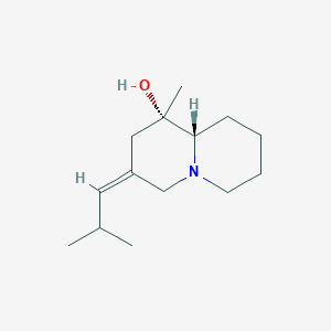 molecular formula C14H25NO B1251624 (1S,9aS,Z)-1-Methyl-3-(2-methylpropylidene)octahydro-1H-quinolizin-1-ol 