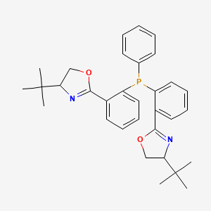 molecular formula C32H37N2O2P B12516288 Oxazole, 2,2'-[(phenylphosphinidene)di-2,1-phenylene]bis[4-(1,1-dimethylethyl)-4,5-dihydro-, (4S,4'S)- 