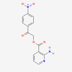 molecular formula C14H11N3O5 B12516352 2-(4-Nitrophenyl)-2-oxoethyl 2-aminopyridine-3-carboxylate CAS No. 652973-86-9