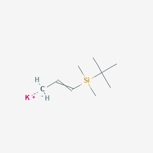 molecular formula C9H19KSi B12516362 potassium;tert-butyl-dimethyl-prop-1-enylsilane CAS No. 675879-67-1