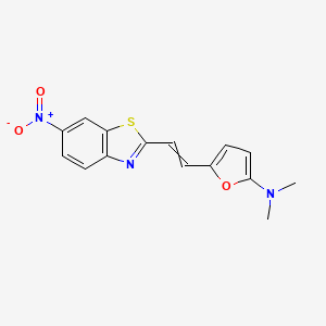 molecular formula C15H13N3O3S B12516406 N,N-Dimethyl-5-[2-(6-nitro-1,3-benzothiazol-2-yl)ethenyl]furan-2-amine CAS No. 688328-59-8