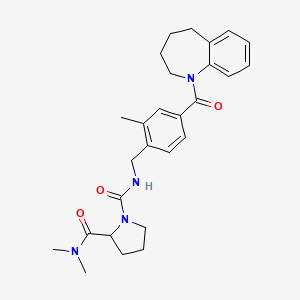 molecular formula C27H34N4O3 B12516453 N2,N2-dimethyl-N1-{[2-methyl-4-(2,3,4,5-tetrahydro-1-benzazepine-1-carbonyl)phenyl]methyl}pyrrolidine-1,2-dicarboxamide 