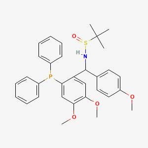 molecular formula C32H36NO4PS B12516503 N-{[2-(diphenylphosphanyl)-4,5-dimethoxyphenyl](4-methoxyphenyl)methyl}-2-methylpropane-2-sulfinamide 