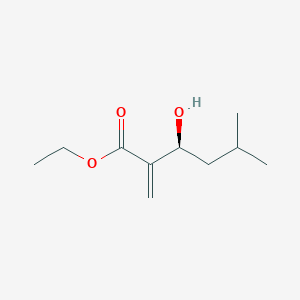 molecular formula C10H18O3 B12516506 Hexanoic acid, 3-hydroxy-5-methyl-2-methylene-, ethyl ester, (3S)- CAS No. 652980-19-3