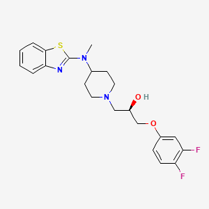 (2R)-1-[4-[1,3-Benzothiazol-2-yl(methyl)amino]piperidin-1-yl]-3-(3,4-difluorophenoxy)propan-2-ol