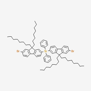 molecular formula C70H90Br2Si B12516588 Bis(7-bromo-9,9-dioctyl-9H-fluoren-2-yl)(diphenyl)silane CAS No. 682809-61-6