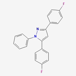 molecular formula C21H14F2N2 B1251662 3,5-bis(4-fluorophenyl)-1-phenyl-1H-pyrazole 