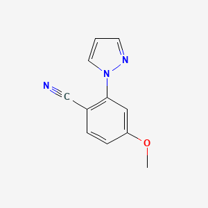 molecular formula C11H9N3O B12516629 4-methoxy-2-(1H-pyrazol-1-yl)benzonitrile CAS No. 1200536-22-6