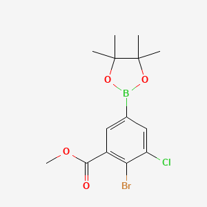molecular formula C14H17BBrClO4 B12516638 Methyl 2-bromo-3-chloro-5-(4,4,5,5-tetramethyl-1,3,2-dioxaborolan-2-yl)benzoate 