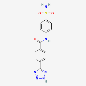 molecular formula C14H12N6O3S B12516658 N-(4-sulfamoylphenyl)-4-(2H-tetrazol-5-yl)benzamide CAS No. 651769-72-1