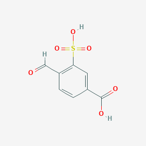 molecular formula C8H6O6S B12516661 Benzoic acid, 4-formyl-3-sulfo- CAS No. 687987-64-0