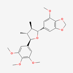 molecular formula C23H28O7 B1251674 rel-(7R,8R,7'R,8'R)-3',4'-亚甲二氧基-3,4,5,5'-四甲氧基-7,7'-环氧木脂素 