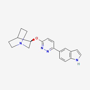 molecular formula C19H20N4O B1251678 (R)-3-((6-(1H-Indol-5-yl)pyridazin-3-yl)oxy)quinuclidine CAS No. 855291-54-2