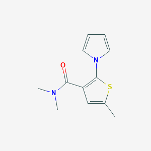 molecular formula C12H14N2OS B12516794 N,N,5-trimethyl-2-pyrrol-1-ylthiophene-3-carboxamide 