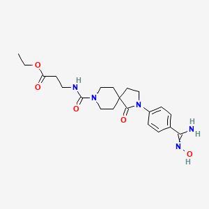 molecular formula C21H29N5O5 B12516824 ethyl 3-[[2-[4-(N'-hydroxycarbamimidoyl)phenyl]-1-oxo-2,8-diazaspiro[4.5]decane-8-carbonyl]amino]propanoate 