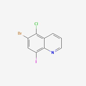 molecular formula C9H4BrClIN B12516927 6-Bromo-5-chloro-8-iodoquinoline 