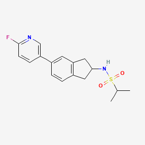 molecular formula C17H19FN2O2S B1251693 N-[5-(6-fluoro-3-pyridinyl)-2,3-dihydro-1H-inden-2-yl]-2-propanesulfonamide 