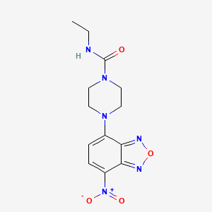 molecular formula C13H16N6O4 B12516990 N-Ethyl-4-(7-nitro-2,1,3-benzoxadiazol-4-yl)piperazine-1-carboxamide CAS No. 653571-93-8