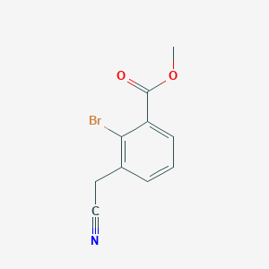 molecular formula C10H8BrNO2 B12517038 Methyl 2-bromo-3-(cyanomethyl)benzoate 