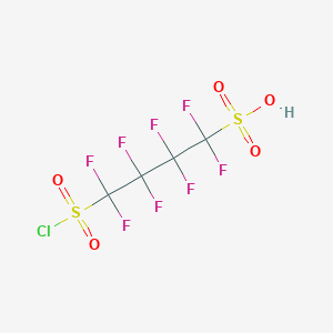 molecular formula C4HClF8O5S2 B12517052 4-(Chlorosulfonyl)-1,1,2,2,3,3,4,4-octafluorobutane-1-sulfonic acid CAS No. 709605-80-1