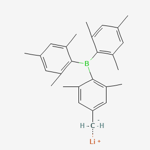molecular formula C27H32BLi B12517171 Lithium {4-[bis(2,4,6-trimethylphenyl)boranyl]-3,5-dimethylphenyl}methanide CAS No. 660430-05-7