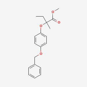 molecular formula C19H22O4 B12517188 Methyl 2-[4-(benzyloxy)phenoxy]-2-methylbutanoate CAS No. 653563-75-8