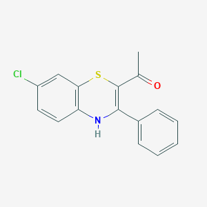 molecular formula C16H12ClNOS B12517289 Ethanone, 1-(7-chloro-3-phenyl-4H-1,4-benzothiazin-2-yl)- CAS No. 652157-77-2