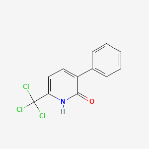 molecular formula C12H8Cl3NO B12517315 3-Phenyl-6-(trichloromethyl)pyridin-2(1H)-one CAS No. 653586-16-4
