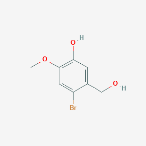 molecular formula C8H9BrO3 B12517383 4-Bromo-5-(hydroxymethyl)-2-methoxyphenol CAS No. 655238-34-9