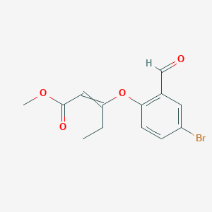 molecular formula C13H13BrO4 B12517427 Methyl 3-(4-bromo-2-formylphenoxy)pent-2-enoate CAS No. 740816-16-4