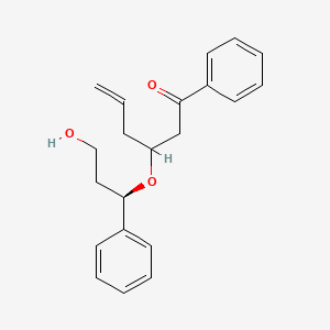 molecular formula C21H24O3 B12517602 3-[(1R)-3-hydroxy-1-phenylpropoxy]-1-phenylhex-5-en-1-one CAS No. 652146-32-2