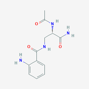 molecular formula C12H16N4O3 B12517643 N-[(2S)-2-acetamido-3-amino-3-oxopropyl]-2-aminobenzamide CAS No. 654644-64-1
