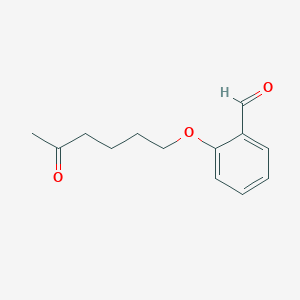 molecular formula C13H16O3 B12517645 Benzaldehyde, 2-[(5-oxohexyl)oxy]- CAS No. 676995-85-0