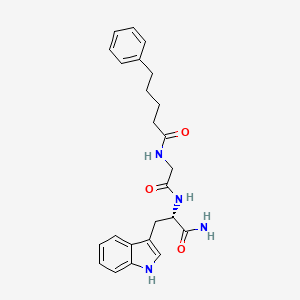 molecular formula C24H28N4O3 B12517689 L-Tryptophanamide, N-(1-oxo-5-phenylpentyl)glycyl- CAS No. 678996-62-8