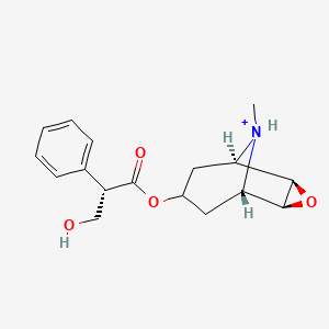 molecular formula C17H22NO4+ B1251772 Scopolamine(1+) 
