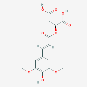 molecular formula C15H16O9 B1251773 (S)-2-((3-(4-Hydroxy-3,5-dimethoxyphenyl)acryloyl)oxy)succinic acid 