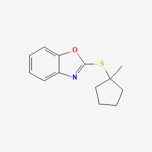 molecular formula C13H15NOS B12517780 2-[(1-Methylcyclopentyl)sulfanyl]-1,3-benzoxazole CAS No. 820961-95-3