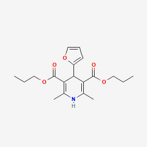 molecular formula C19H25NO5 B12517831 Dipropyl 4-(furan-2-yl)-2,6-dimethyl-1,4-dihydropyridine-3,5-dicarboxylate 