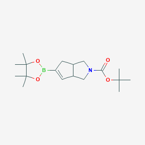 molecular formula C18H30BNO4 B12517852 tert-Butyl 5-(4,4,5,5-tetramethyl-1,3,2-dioxaborolan-2-yl)-3,3a,4,6a-tetrahydrocyclopenta[c]pyrrole-2(1H)-carboxylate 